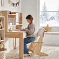 Bureau et chaise en bois pour enfants avec bibliothèque