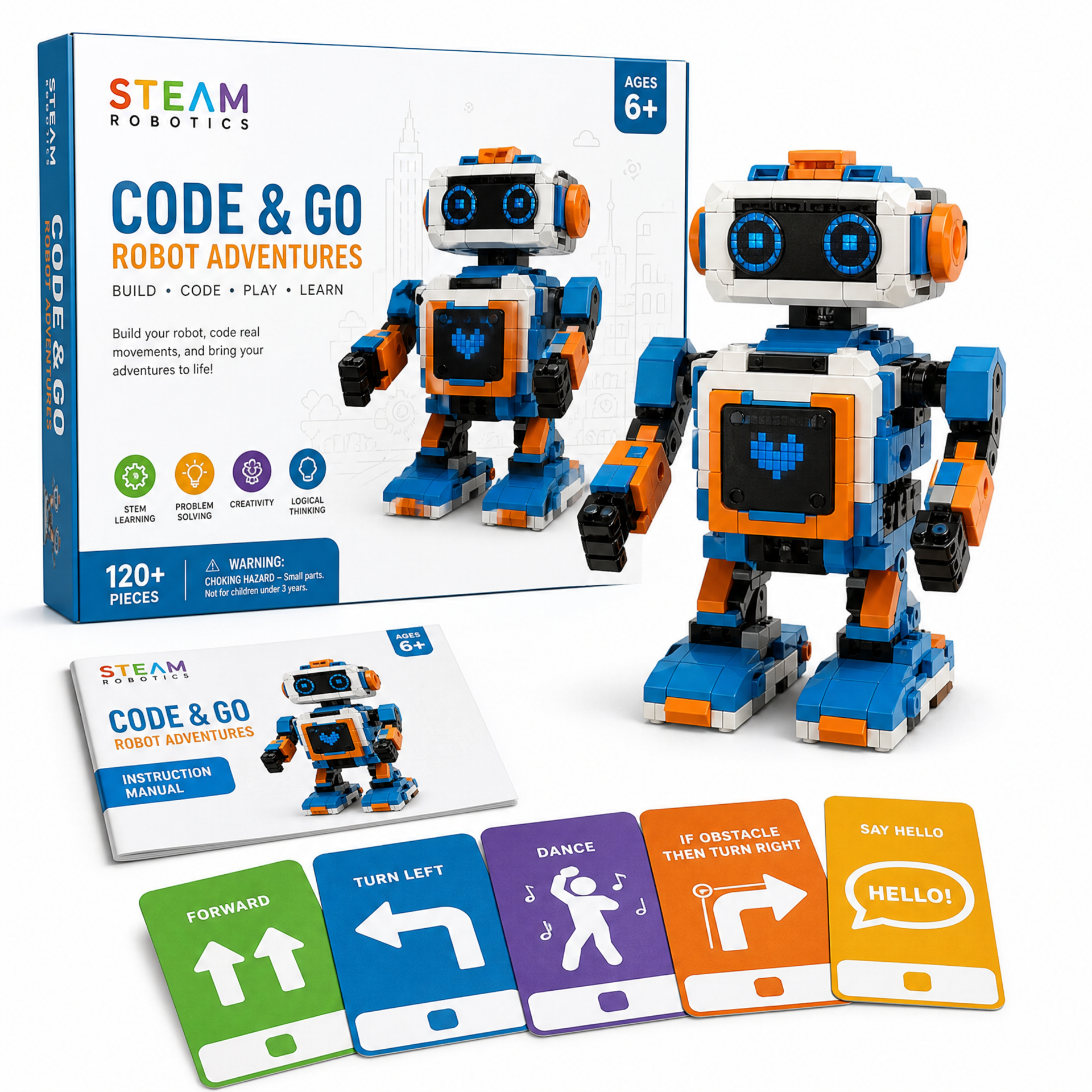 Trousse de construction robot STEM – Code et aventures