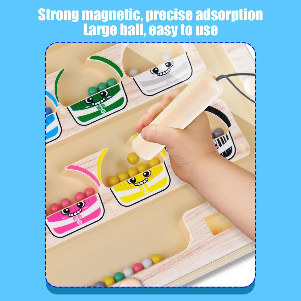 Wooden Montessori Magnetic Color & Number Maze