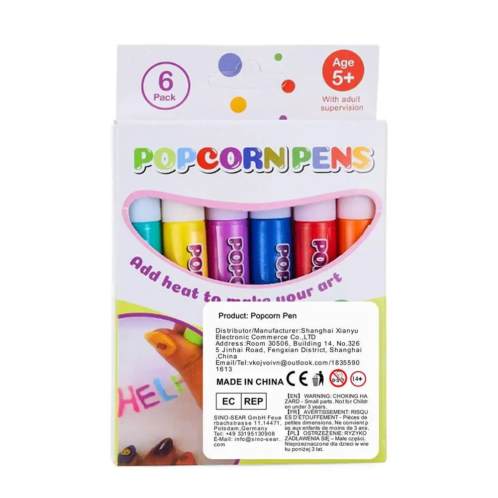Magic Popcorn Pens – 3D Puffy Paint Set