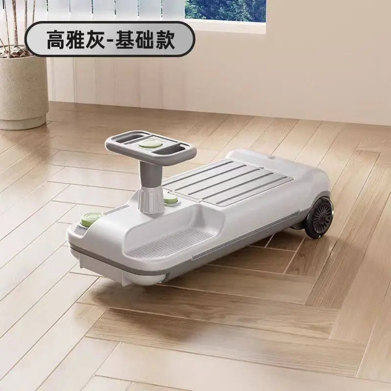 Kids’ Electric Wiggle Car – Ride-On Twister Scooter with Cleaning Attachment