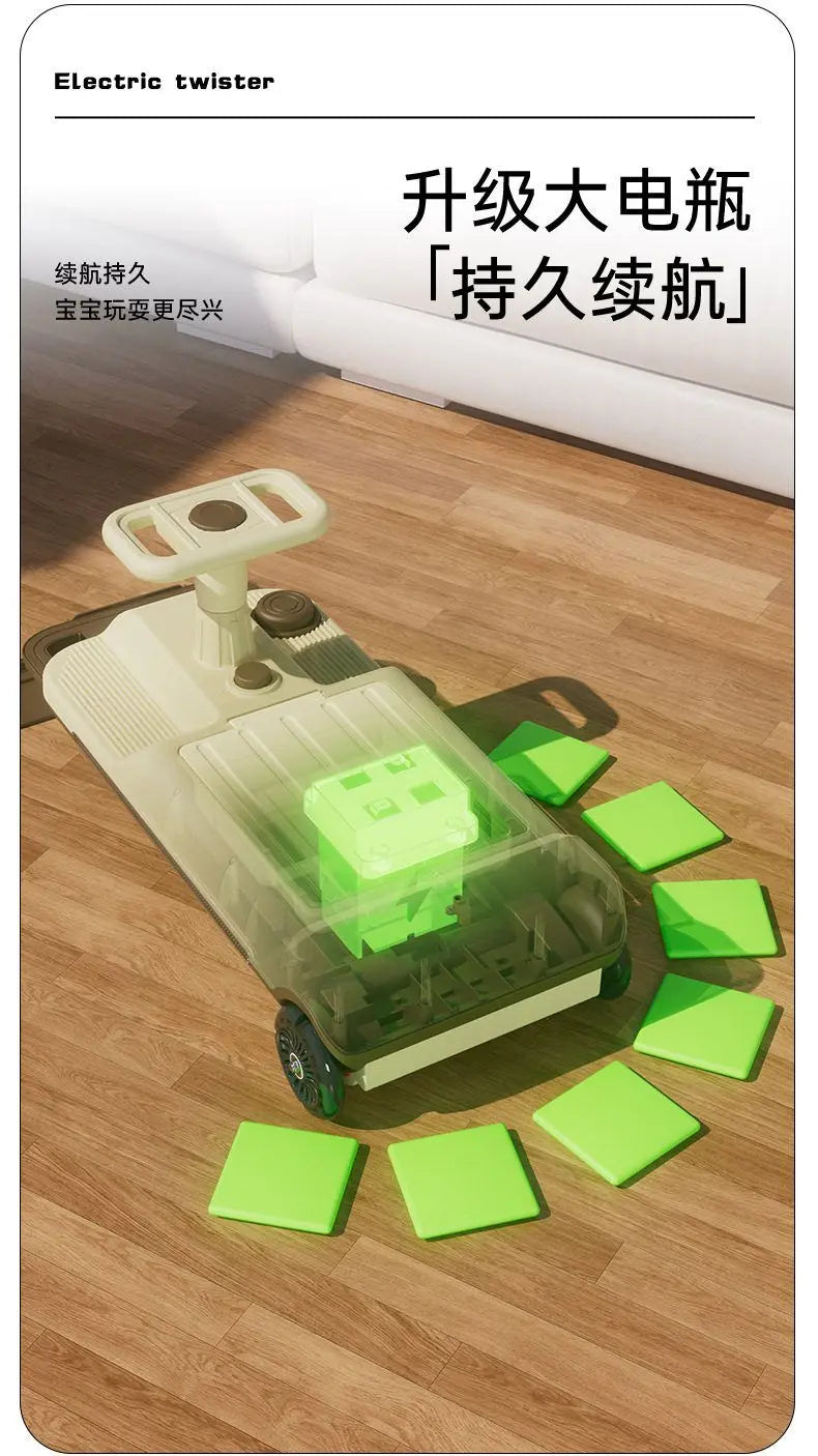 Kids’ Electric Wiggle Car – Ride-On Twister Scooter with Cleaning Attachment