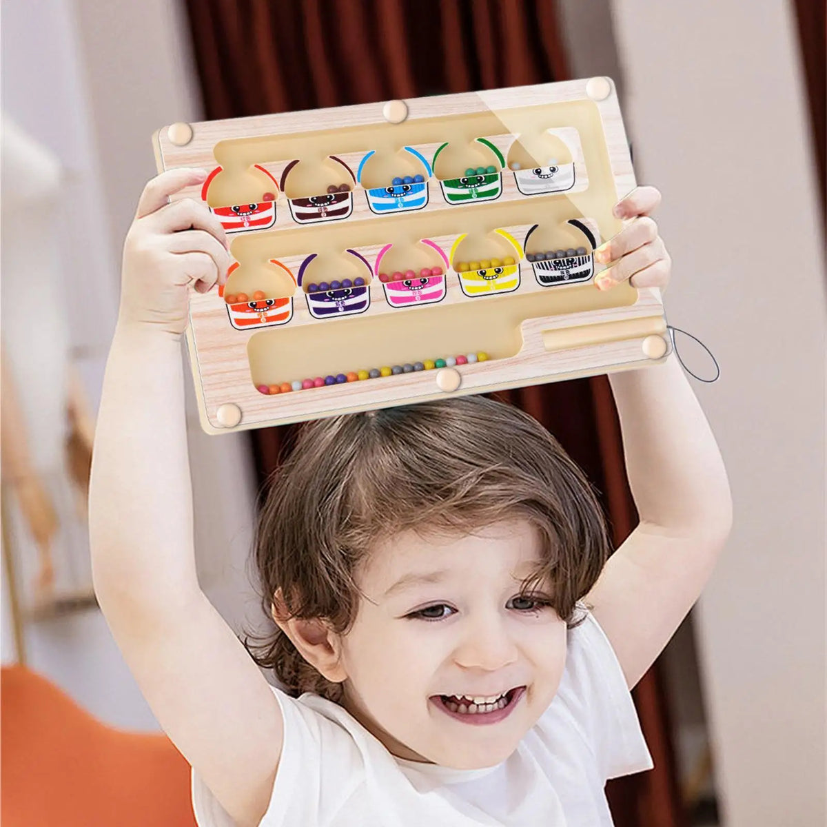 Wooden Montessori Magnetic Color & Number Maze