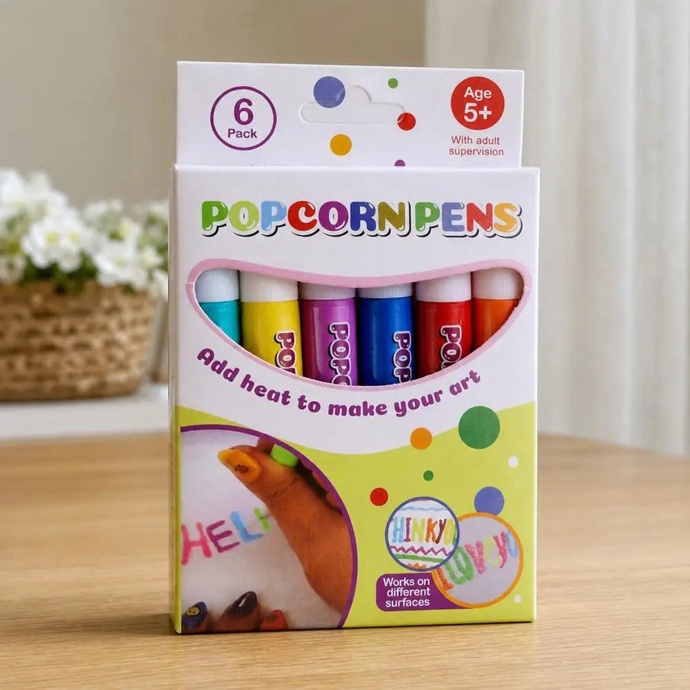 Magic Popcorn Pens – 3D Puffy Paint Set