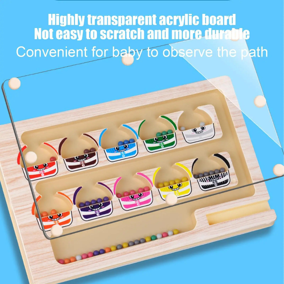 Wooden Montessori Magnetic Color & Number Maze
