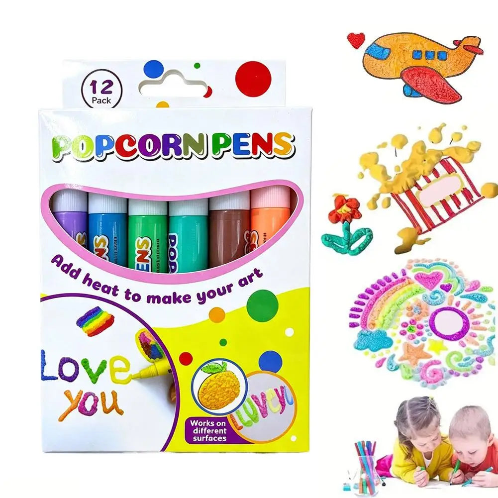 Magic Popcorn Pens – 3D Puffy Paint Set
