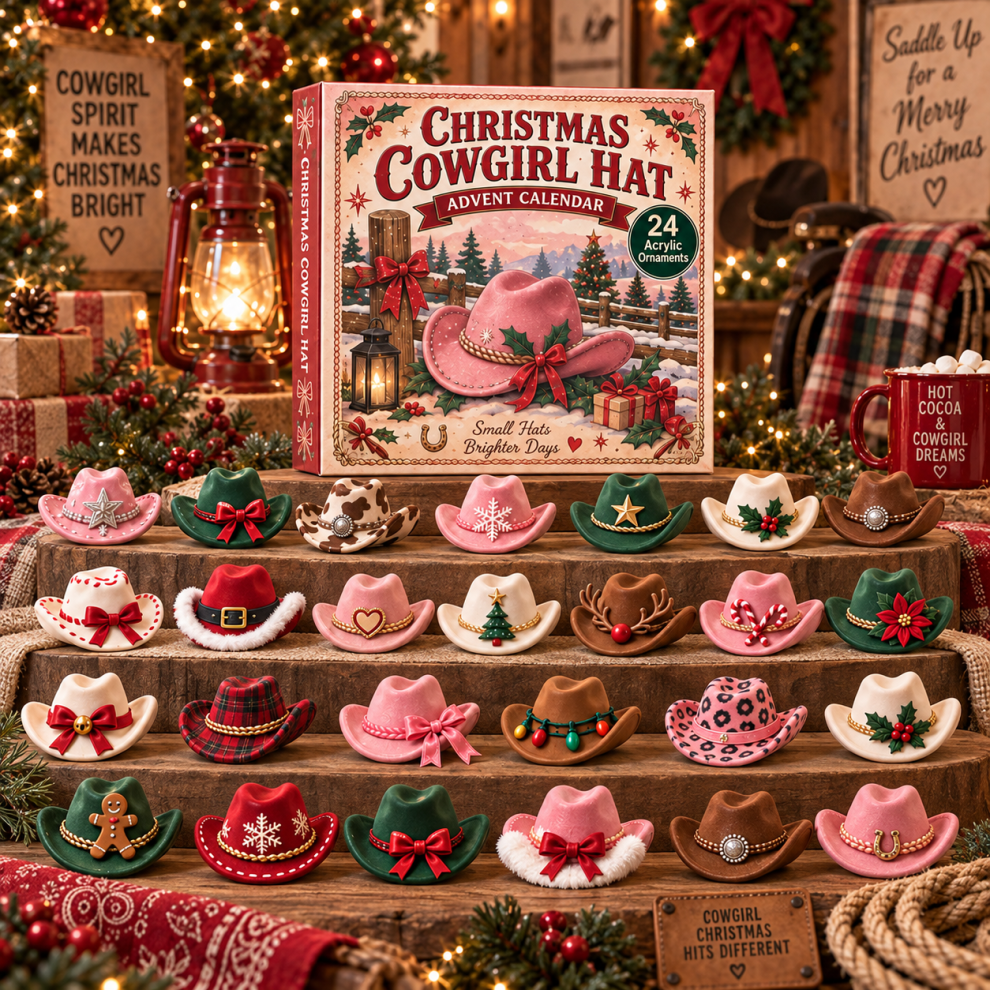 Christmas Cowgirl Hat Advent Calendar – 24 Acrylic  24-Days