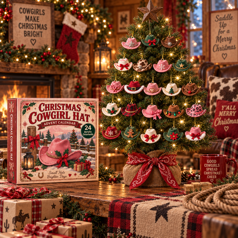 Christmas Cowgirl Hat Advent Calendar – 24 Acrylic  24-Days