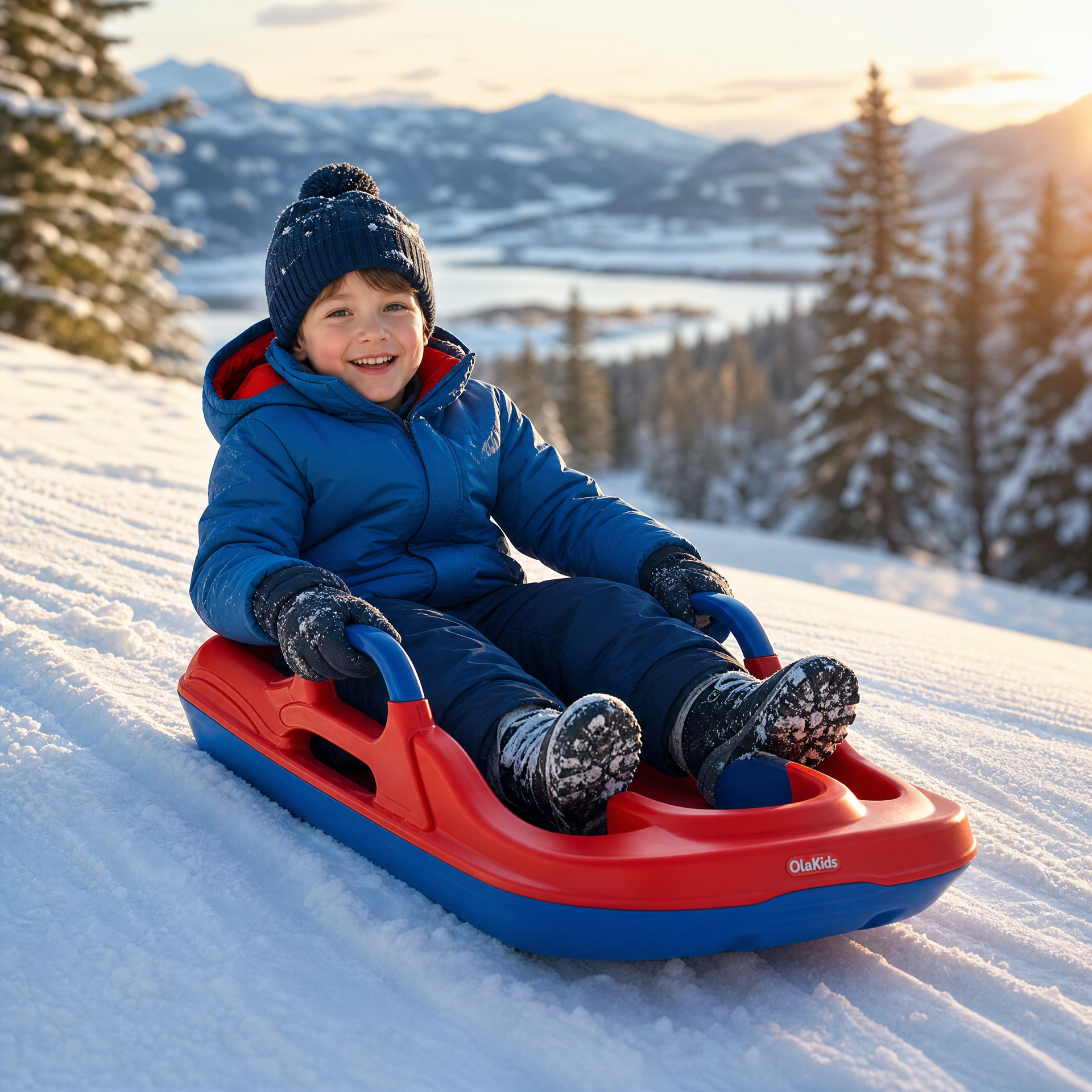 Luge pour enfants avec poignées de sécurité